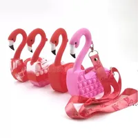 UPS Flamingo Tie Dye Pioneer Push Messenger Bag Bubbels Siliconen Een-Schoudertas Flamingos Cartoon Cross Body In Stock CDC03