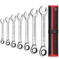 Professional Hand Tool Sets Max Torque Premium Ratcheting Wrench Set,Metric 8-22mm Combination Ended Spanner Kits,Chrome Vanadium Steel Key