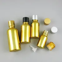 Storage Bottles & Jars 10 X 10ml 20ml 30ml 50ml 100ml Essential Oil Portable Gold Painting Glass With Aluminum Cap For Liquid Reagent Pipett