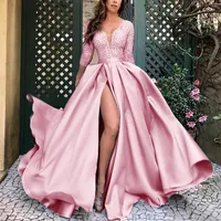 カジュアルドレスの高い2021女性のイブニングドレスウェディングのセクシーなVネックロングレースの末尾のパーティープラスサイズの女性vestidos