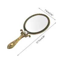 Mirrors Exquisite Vintage Handheld Mirror Double Sided Vanity Cosmetic Folding Handle Makeup For Home Travel Women
