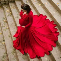 Robe de maternité sans épaule Photographie Seuls Sexy Split Side Maxi Robe pour femmes enceintes Robe de grossesse longue