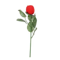 Dekoracyjne Kwiaty Wieńce 1 PC Czerwona Róża Kwiat Aksamitny Biżuteria Pole Pierścionek Zaręczynowy Pierścionek Marry Róże Prezent Ślubna Dekoracja