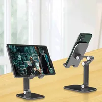Premium Metal Folding Desktop Stand Lazy Tablet Universal Desk Mobile Phone Holder Mounts for iPhone 12 Pro Max iPad 12.9