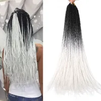 Mtmei hår svart grå blå lila rosa senegalese twist hår virka flätor 22inch 20strands / pack ombre flätande hårförlängningar