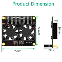 Dual Cooling Fans And Automatic Discoloration LED Heatsink Case GPIO Expansion Board For Raspberry Pi 4B1