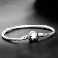 Fabrik Silber Überzogene Herz Armbänder Schlangenkette Fit Für Pandora Bangle Armband Frauen Kinder Geschenk B002 58 R2
