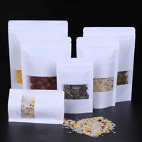 Neue Hausküche Weiß Kraft Polyester Film Selbstdichtungsbeutel Transparente Fenster Lebensmittel Tee Lagerbehälter