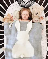 Ins Bunny Orelhas Cobertor Tridimensional Coelho Crianças De Malha Tapete Tapete Beach Baby Tapete