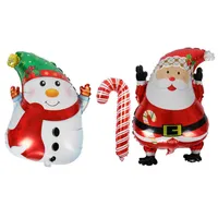 Moda Fiesta de Navidad Decoración Pequeños regalos Lindo Dibujos animados Muñeco de nieve Aluminio Foil Balloon al Por Mayor