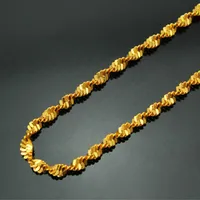 Halsketten Ketten dünne doppelte Schicht Wellenkette Torsion Halskette Frauen Schlüsselbein Kette plattiert 24k Überzogene Halskette