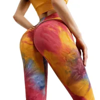 Equipo de yoga Nancy Tino Pantalones impresos de cintura altas de cintura para mujer.