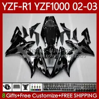 Bodys de Motocicleta para Yamaha YZF R1 1000 CC YZF-R1 YZF-1000 00-03 Bodywork 90NO.8 1000CC YZF R1 YZFR1 02 03 00 01 YZF1000 2002 2003 2000 2001 OEM Fairing Kit