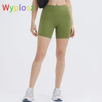 Wyplosz Women's Yoga Shorts Female Women Gym Seamless Exercise Pocket Running Sport Workout High Waist Nude Leggings For Fitness Outfit