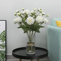Fleurs décoratives Couronnes simulées de style européen de style européen Paeonia Lactiflora Spun Flowk Fleur Accueil Décoration De Mariage Art Office Ro