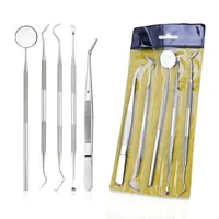 2021 Neue 3/4 / 5 stücke Edelstahl Dental Spiegel Dental Werkzeug Set mit Tasche Mundspiegel Kit Instrument Oral Care Zahnarzt Vorbereiten Werkzeug