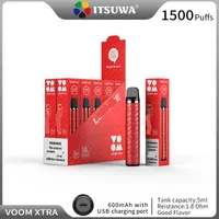 원래 itsuwa voom xtra 일회용 장치 1500 퍼프 10 색 600mAh 배터리 무료 배송