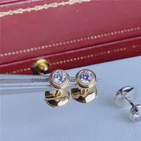 أنيقة بسيطة الاصطناعية الماس مربط حلق المرأة في الفضة الاسترليني حجم صغير أعلى جودة بيجو هدية