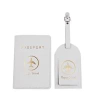 Card Holders L5YA Portable Happy Travel Passport Cover With Luggage Tags Holder Case Protector