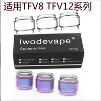 Roken Accessoires Iwode Vape Vervanging Rainbow Glass Tube voor TFV12 Prince 8 ml TFV8 Big Baby Resa Prince Atomizer Tank Convex Bubble