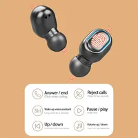 TWS Wireless Touch Auricular Música 3D Deportes Earpplugs impermeables con caja de carga LED Teléfono móvil Emergencia Power Bank