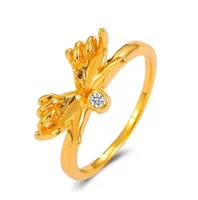 Anéis de casamento European Fashion Style Creative Hand Hand Gold Anel Retro Crystal Love Casal