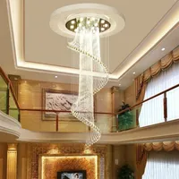 Kristal Avize Modern Avizeler Spiral Tavan Yaratıcı Led Oturma Odası Otel Villa Işık Düzeltme 2021