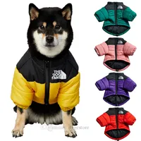 The Dog Face Down Jacket Winter Thick Warm Dog Apparel Luxury Dogs Clothes Schnauzer French Bulldog Designer Pet Clothing Red 3XL A178
