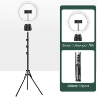 360 gradi Smart Selfie Stick Stick Gimbal Stabilizzatore con fotografia Anello Light Auto Object Object Tracking Camera Tripod Telefono Mount