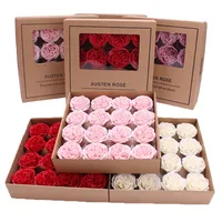 Austen Rose Soap Flower 16pcs/set Rose Soap Flower Bath Body Artificial Flowers Scented Rose Essential Wedding Valentine&#039;s Day Gift