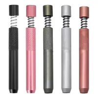 78mm Length Metal Spring Smoking Pipe Bag Accessories Dugout Filter Tips Snuff Snorter Dispenser Tube Straw Sniffer 5 Colors a2921295b