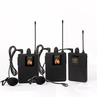 Microphones professionnels UHF Wireless Lavalier Microphone avec récepteur pour caméscope DSLR DV Caméscope Smart Phone Interview Enregistrement en direct