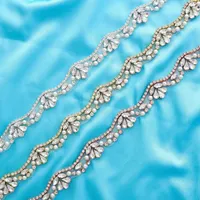 Casquettes de mariage Sesthfar Perles De strass Patchs Appliques pour les vêtements Appliquer Cousez Multicolore DIY Robes de mariée Saupouche Turnming