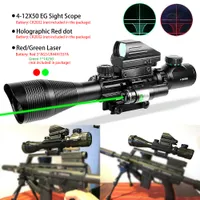 4-12x50 zB taktische optische Anblick-Geltungs-Sets für den Außenjagd-Glaubenskope holographische rot / grüner Punkt-Laser-Anblick 20mm Picatinny-Schienenhalterung