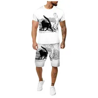 Tracksuiti da uomo Summer Sets Sports Suit 3D Large Size Fitness Outdoor Running Due-Piece Ensembles Homme