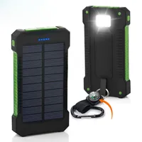 Taşınabilir Güneş Enerjisi Bankası 20000 mAh Su Geçirmez Harici Pil Yedekleme Powerbank 20000 MAH Telefon Pil Şarj LED Pover Bank iPhone Evrensel