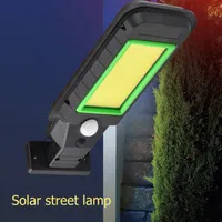 Lampy słoneczne 128cob + pilot zdalnego sterowania LED bezprzewodowej zdalnej ulicy Light Outdoor Wodoodporna lampa ścienna Ludzka indukcja