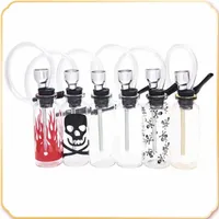 Colorful Mini Glass Hookah Water Smoking Pipe Bottle Cartoon Prints Portable 113mm Height Smoking Tobacco Accessories328W