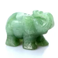 1.5 Natural Tanglin Quartz Elephant Crystal Repair Statue Decoração Decoração Verde