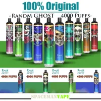 100% Original RandM Ghost 4000 Puffs Disposable Vape Pen E Cigarette Device With Rechargable Battery 10ml Pre-filled vs R&M Rick&M Gunnpod vp Kangvape MK