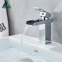 Chrom Wasserfall Basin Wasserhahn Badezimmer Waschbecken Einzelne Griff Heißer kaltem Wasser Mischbatterie Torneiras Kran