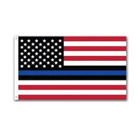 Blå liv Matter American USA Polis Flagga 3x5ft Double Stitching 100D Polyester Festival Present Inomhus Utomhus Tryckt Partihandel