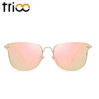 Óculos de sol Trioo Rosa Espelho Mulheres Cat Eye Designer Oculos Lunette Femme Qualidade Cor Sun óculos para