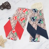 Роскошный дизайнер дизайн женские шарф писем копия сумка шарфы галстуки волос пучки 100% шелковые обертывания бренда женские повязки классические высококачественные материалы размером 5 * 85см