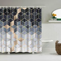 Curtain & Drapes YOMDID Marble Pattern Bath Waterproof Shower Curtains Geometric Screen Printed For Bathroom Gift Navidad