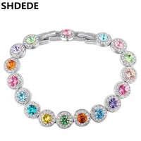 SHDEDE Cristal autrichien de Swarovski Charm Bracelets pour Femmes Mode Coloré Bijoux de marque -25067