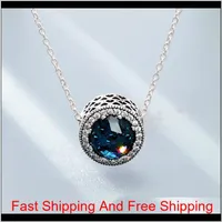 1Pcs Crystal Pendant Necklace Multicolor Stone Fits Pandora 45Cm+8Cm Chain Women Female Birthday Chirstmas Gift N003 Lj4Pj Gky2J