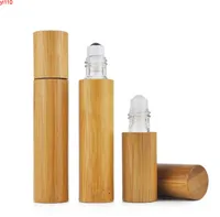 5 ml 10 ml 15 ml lege bamboe etherische oliebroodje op flesglas innerlijke parfumcontainer met stalen roller bal SN3148High quatity