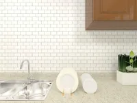 Art3D -10pcs 3d adesivos de parede de vinil telha Papel de parede auto-adesivo à prova de água à prova de óleo para cozinha casa de banho com chuveiro lareira (30x30cm)