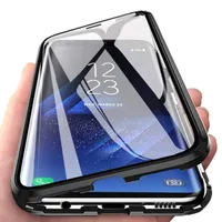 Metal Magnetic Adsorption Case For Samsung S21 S10 S20 S9 S8 Plus Ultra Double-sided Glass Case For Note 10 Plus 20 Ultra 9 8